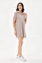 Beige Polo Collar Regular Fit Lycra Short Modal Dress - 5