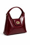 Celia Women's Zippered Hand and Shoulder Bag with Cross Strap, Burgundy - 2