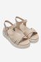 100% Genuine Leather Orthopedic Sole Cross-Strapped Women's Sandals-Beige - 2