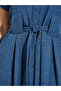 Blue Shirt Midi Dress with Tie-Belt - 4