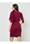 Burgundy Cape Overlay Bodycon Mini Dress - 4