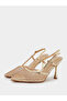 Gold Embellished Slingback Pumps - 2