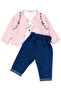 Baby Girl Pink Laci Koala Floral Embroidered Quilted Jacket 3-Piece Set - 2