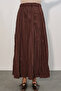 Women's Long Crinkled Skirt 8042 - Brown - 2