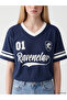 Xside Navy Blue Harry Potter Printed Oversize Women's T-Shirt - 3