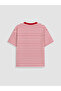 Lcw Vision Red Striped Oversize 100% Cotton Women's T-Shirt - 7