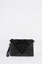 Women's Geometric Silver Stone Suede Portfolio Handbag and Clutch Bag with Ankle Strap and Chain Strap