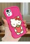 Redmi Note 10S Compatible Case Camera Protector Red Silicone Couple Phone Case Kitty Pattern