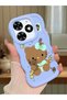 Tecno Spark Go 2024 Compatible Case with Camera Protector Blue Silicone Couple Phone Case Kitty Pattern