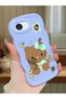 iPhone 17E Compatible Case Camera Protector Blue Silicone Couple Phone Case Kitty Pattern