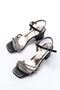 Zri̇n-889 Premium Black 3-Stripe 6 cm Heeled Women's Shoes - 5