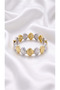 Silver and Gold Color Sea Shell Figured Flexible Bracelet