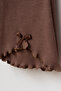 Baby Girl Top and Bottom Set with Teddy Bear Pattern and Bow, Ribbed Leggings - 6