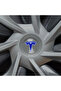 Set of 8 Custom Cut Logo Stickers for Tesla Model Y Steering Wheel Front Rear Rims and Sensors - 6
