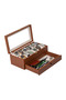 12 Drawer Leather Watch and Accessory Organizer Box with Glass Top |   Premium Watch Storage Box |   Cream, Brown, Black, Tan, Burgundy - 2