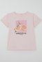Girl's Short Sleeve T-Shirt with Citrus Print and Stone Accessories, Ages 10-16, Pink