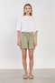 Women's Tie-Waist Cotton Shorts - Olive - 4