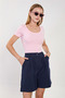 Women's Bermuda Shorts with Pockets - Navy Blue - 5