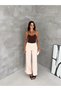 Women's Modal Fabric High Waist Pleated Detailed Wide Leg Palazzo Trousers - 4
