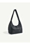 Black Shk331 Soft Textured, Zippered, Women's Hand, Arm and Shoulder Bag - 3