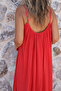 Pomegranate Flower Thin Strap Skirt with Dirty Stitching Dress - 5