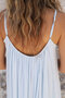 Baby Blue Thin Strap Skirt with Dirty Stitching Dress - 5