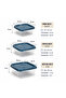 🥗   Set of 3 Square Storage Containers with Lids 0.6L + 1.2L + 2L |   Bpa Free, Storage Container - 3