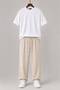 Men's Premium Combed Cotton T-Shirt Crinkle Fabric Tracksuit Top and Bottom Set - 2