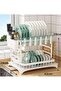 Dish Drying Rack With Drainer, 2 Tier Rustproof Stand for Kitchen Countertop,Cutting Board Holder, - 2