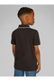 Boys Black Short Sleeve Solid Polos - 4