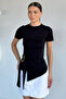 Black Women's Blouse with Buckle Side Tie