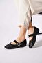 Hesonle Belt Scarf Straw Women's Ballerina Black - 3