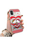Samsung Galaxy A51 Compatible Silicone Edge Hard Back Case Couple Phone Case with Kitty Pattern