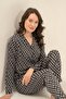 Women's Patterned Anthracite Shirt Pajama Set Ar3750-S-V1