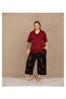 Burgundy Floral Capri Plus Size Pajamas