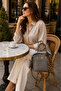 Anthracite Women's Shoulder and Hand Bag with Stylish Scarf Detail and Adjustable Strap for Daily Use - 3