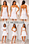 Women's White Scuba Fabric Flounce Mini Skirt Wrinkle-Resistant - 7