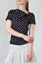 Women's Micro Digital Gathered Detailed Asymmetrical Collar Blouse