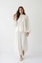 Ecru Collar Gathered Skirt Suit 6494 - 2
