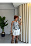 Premium Trend Scalloped Linen Ruffle Mini Skirt - 4