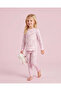 Girls Pink Cat Print Pajama Set - 4