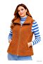 Women's Plush Vest with Lining and Double Pockets, 100% Cotton