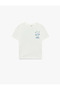 Cotton Short Sleeve Crew Neck Printed T-Shirt - 4