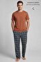 Egyptian Men's Cotton Short Sleeve Pajama Set Orange