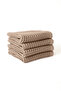 Waffle Hand and Face Towel Set of 4 50X70 cm 100% Cotton Quick Drying Brown