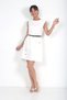 Women's Self-Tied Slit Detailed Double Crepe Short Dress