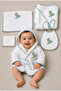 Newborn Embroidered Baby Bathrobe Set 5 Pieces Compatible with 0-2 Years Old 100% Cotton Curly Towels - Baby - 2