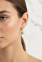 Three Row Stone Hoop Earrings in Yellow Tones |   Stylish and Modern Bijouterie Earrings - 7