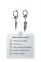 Unisex Silver Color Steel Hoop Earrings with Feather and Pendulum Figures - 3