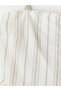 Vizyon New Season Ecru Striped Drawstring Blouse with Removable Rope Straps - 8